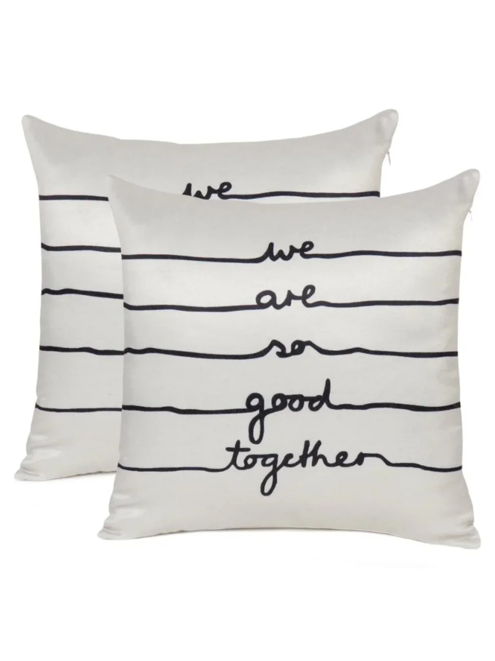 Oussum Quote print Cushion Cover Cotton Decorative Sofa Pillow Case Set of 2
